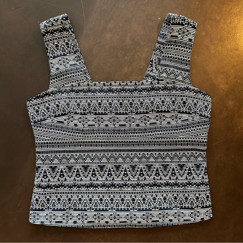 Periphery- medium aztek print cropped top made in Canada